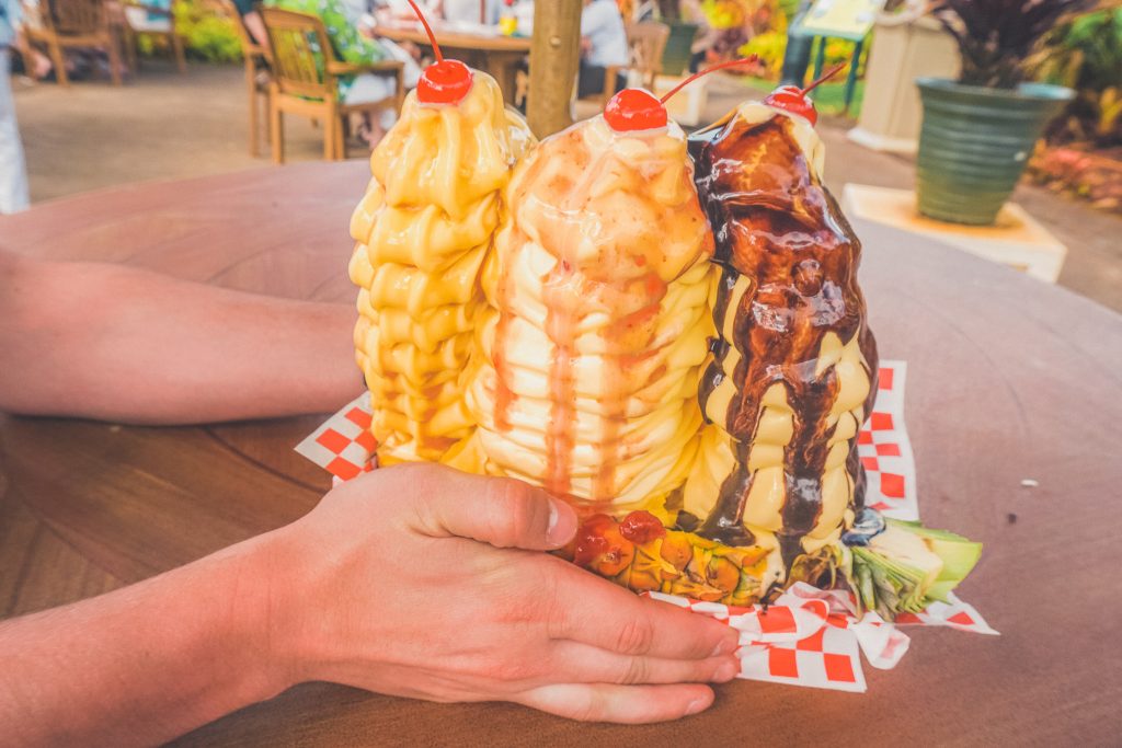 huge dessert from Dole Pineapple plantation 