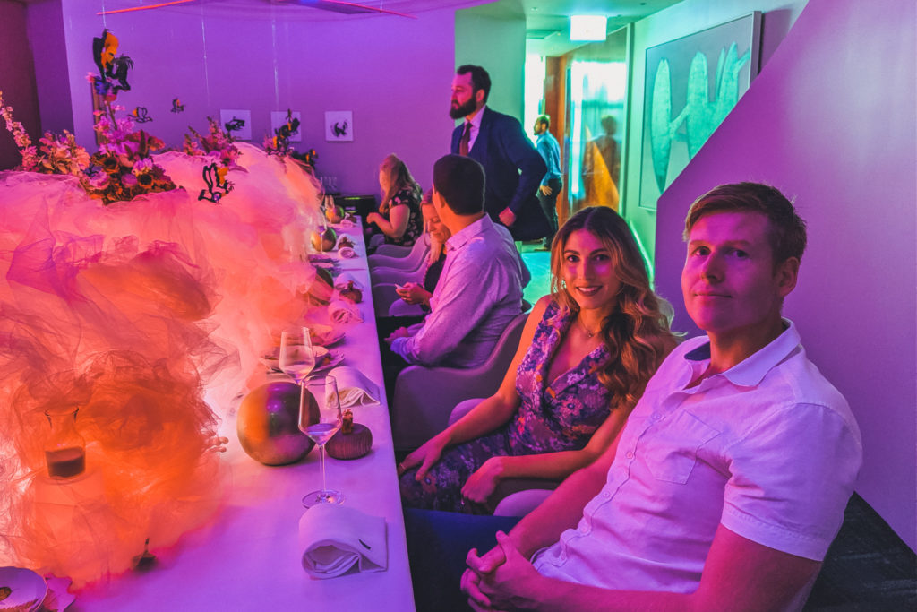 couples dines at Alinea in Chicago