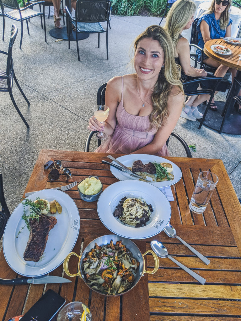 woman dining at gibson's italia in chicago