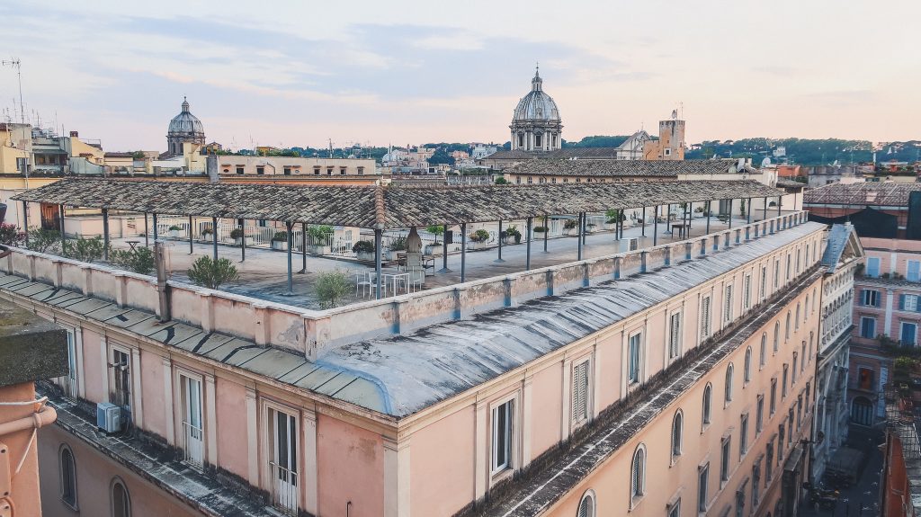 Rome rooftops at sunset