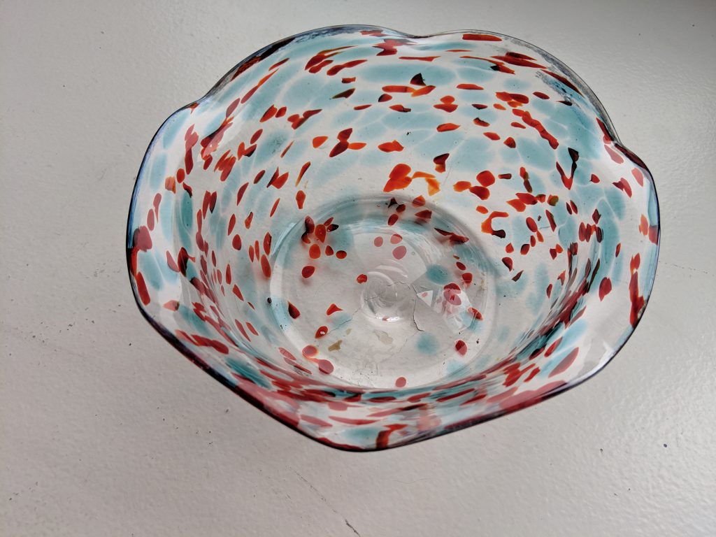 handmade glass blown bowl