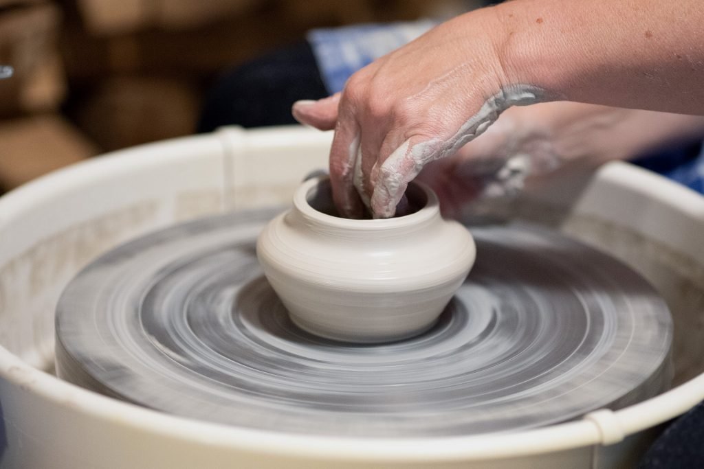 pottery being spun 