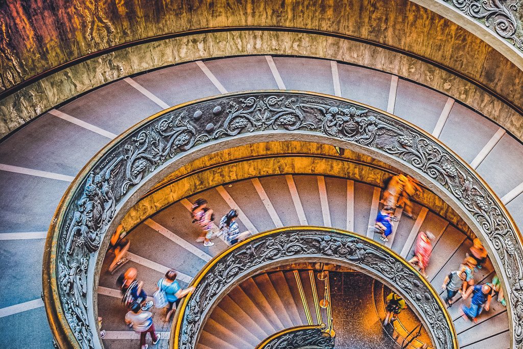 stairway at the Vatican Museum