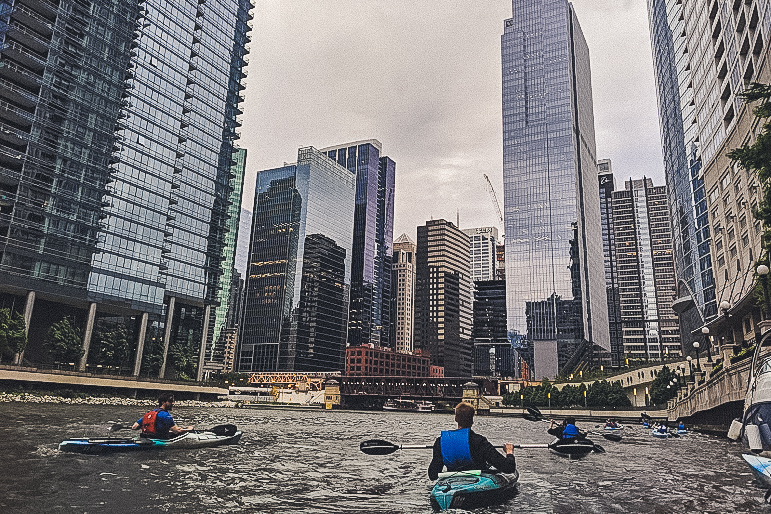 kayaking on the Chicago River