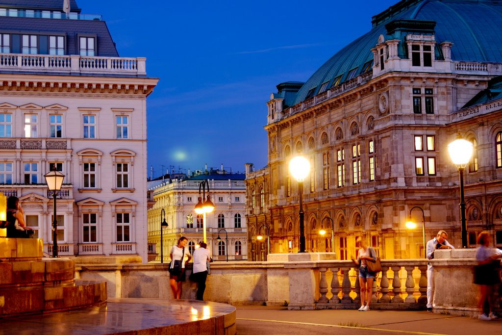 Vienna downtown as dusk