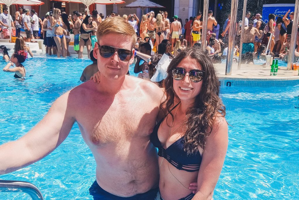 couple in pool at Las Vegas Pool Party