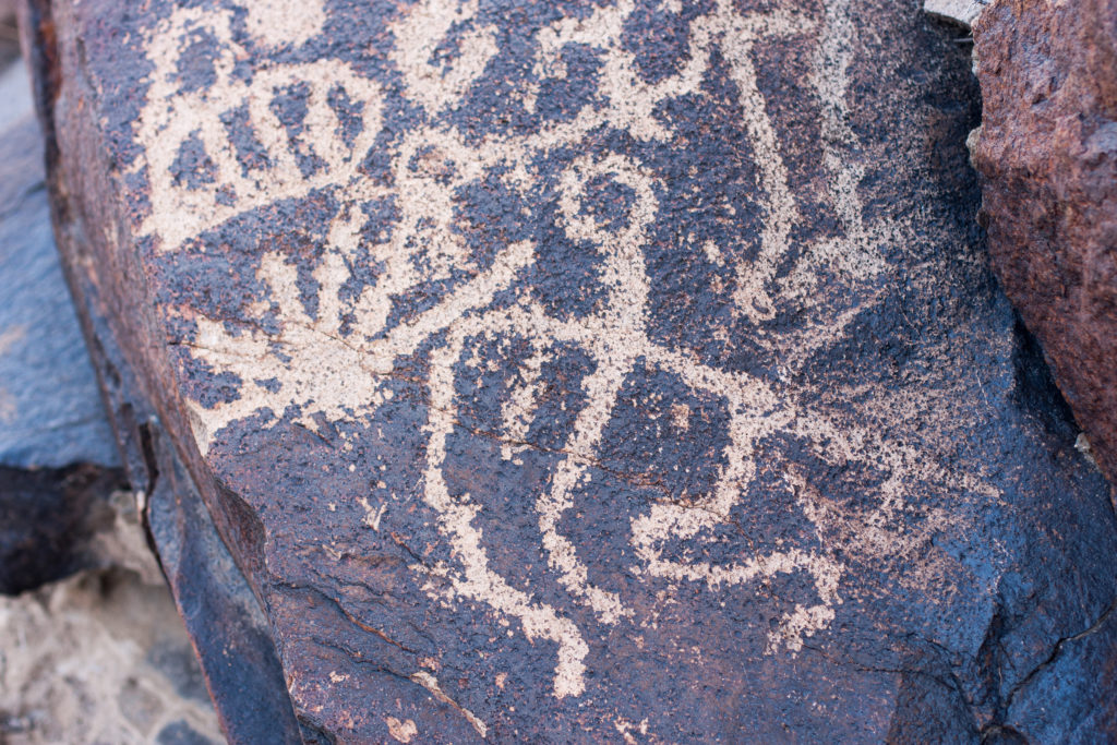 petroglyphs in Nevada desert 