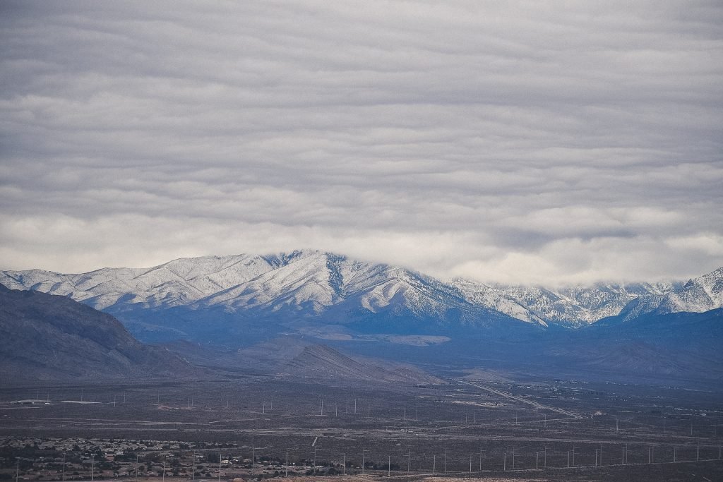 Mount Charleston in winter, overcast skies