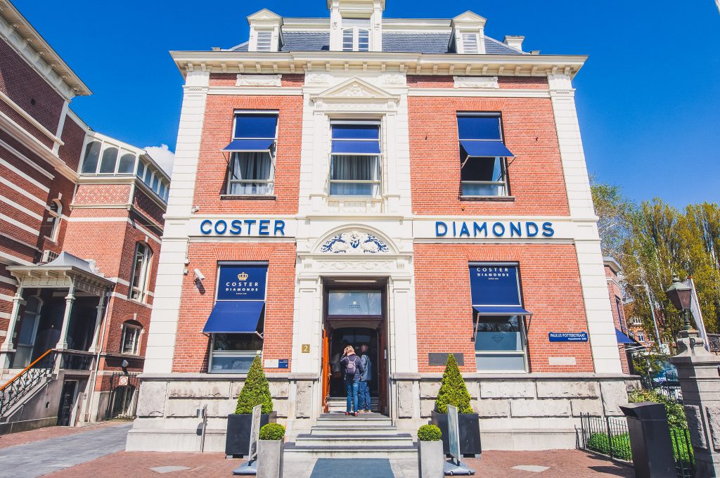 : The Diamond Museum Amsterdam on April 30,2015, the Netherlands. The Diamant Museum is a diamond-themed museum located in the city's museum quarter.