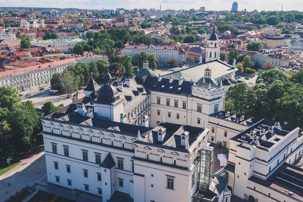 Palace of the Grand Dukes of Lithuania seen from above