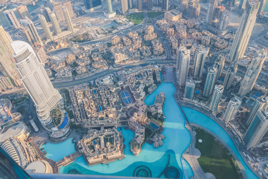 view of Dubai from Burj Khalifa 