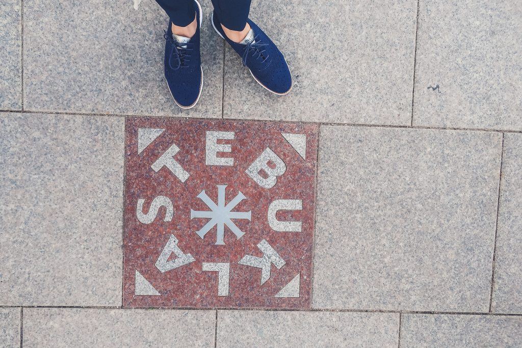 Magical Brick in Cathedral Square in Vilnius