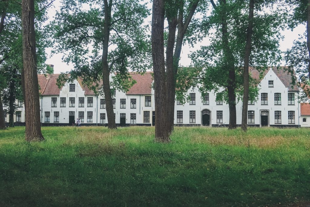 beguinage courtyard in Bruges