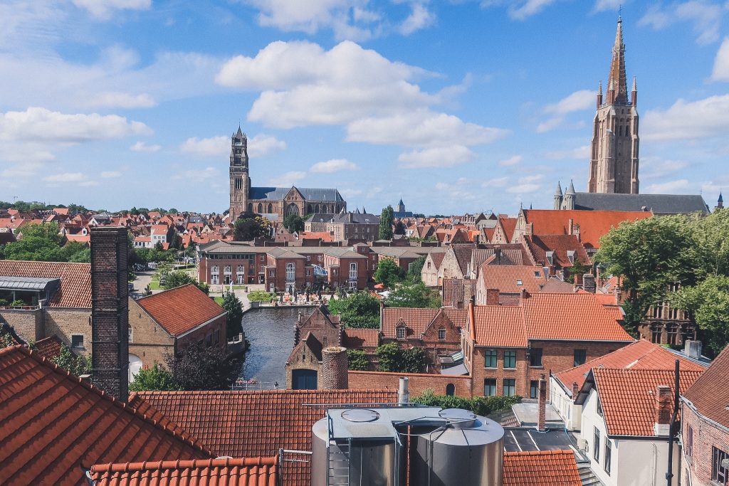 view from Half Moon Brewery rooftop in Bruges