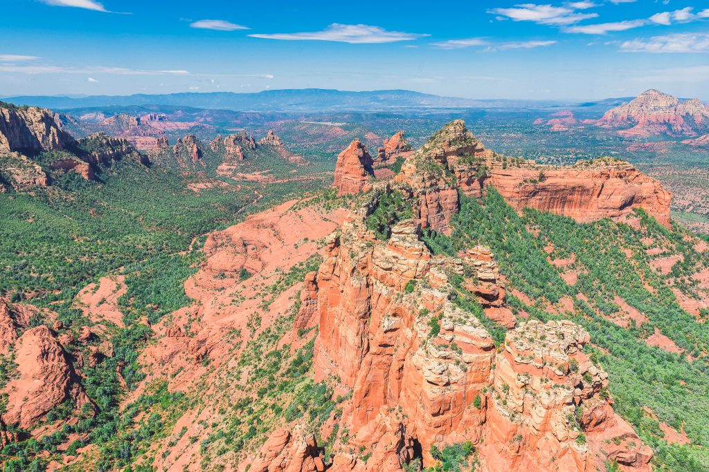 aerial view of Sedona, Az