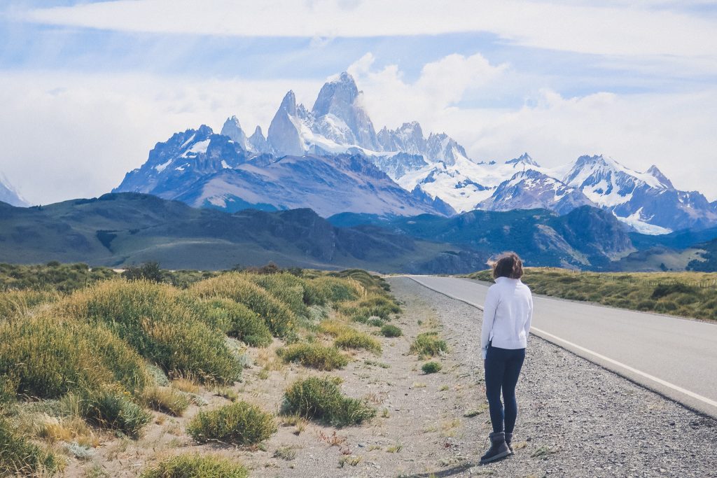 girl looks out on to Fitz Roy