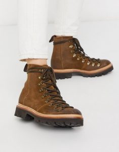 women's hiking boots in brown suede 