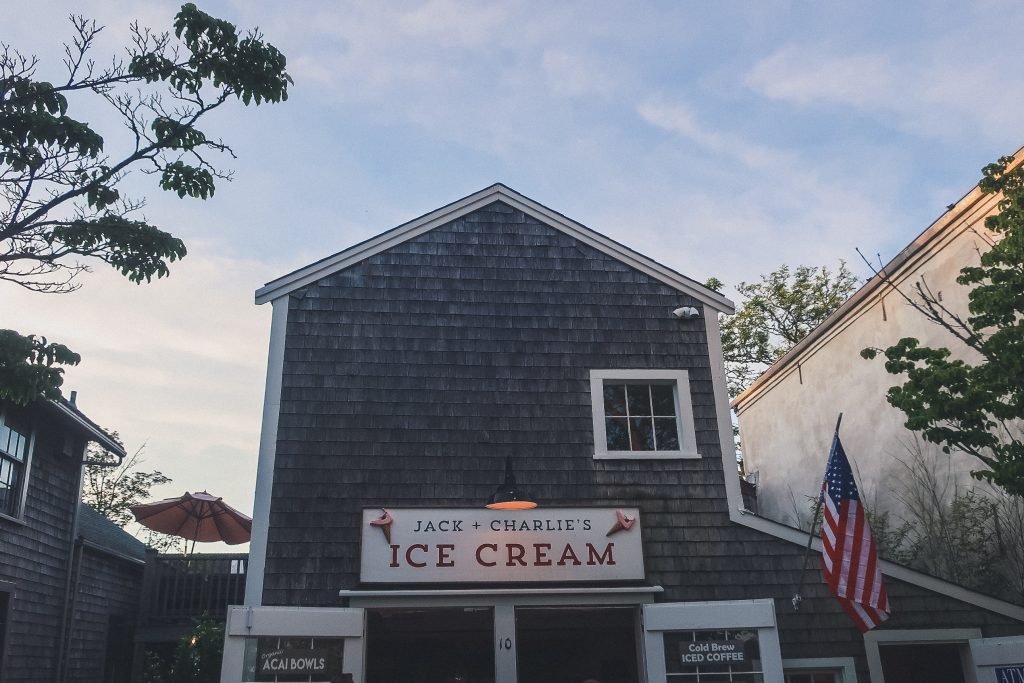 Jack & Charlie's Ice Cream in Nantucket at dusk