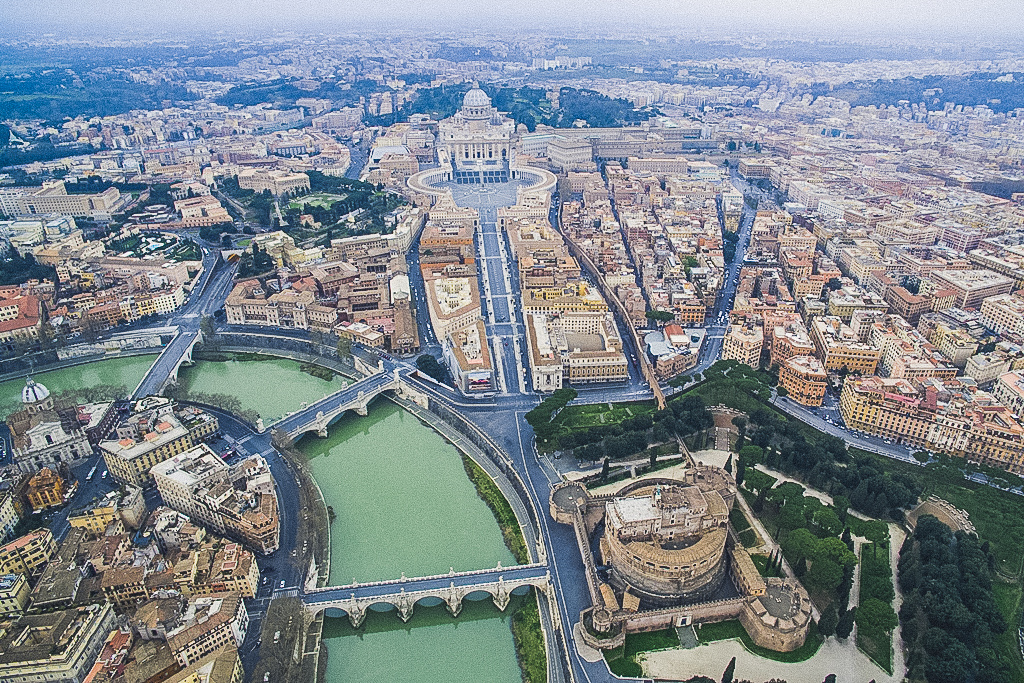 areal view of Rome