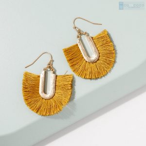 yellow tassel earrings