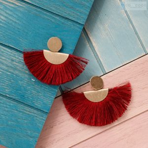 red tassel earrings