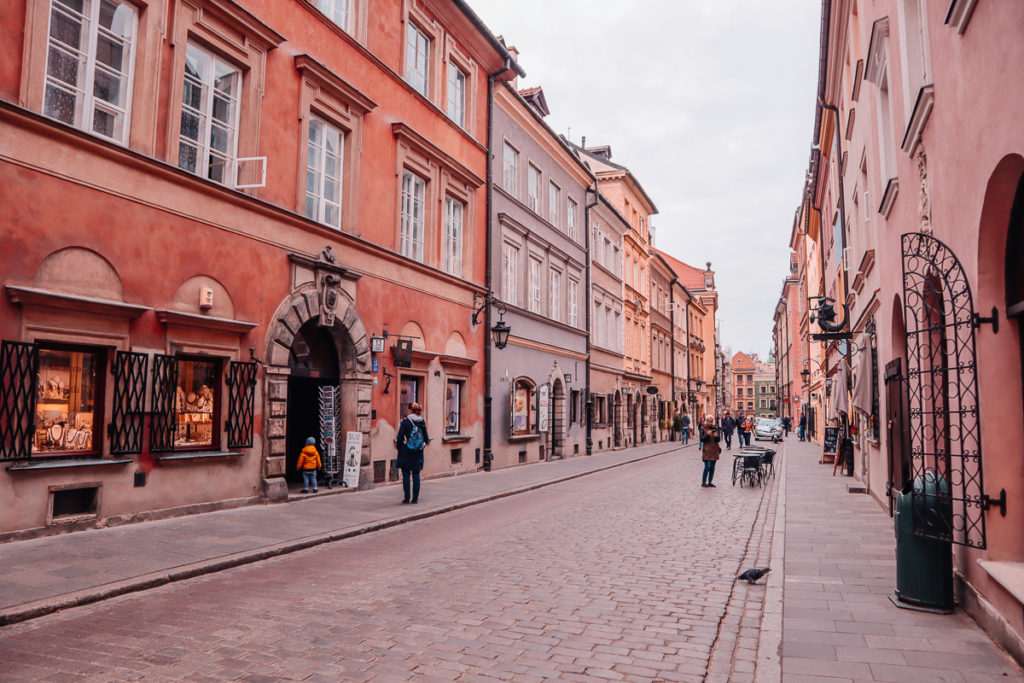 cute street in Warsaw Poland