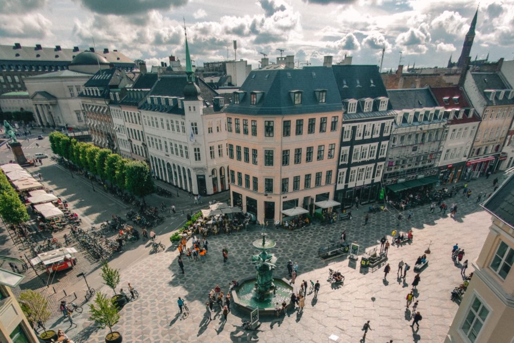 homes in Copenhagen on busy street