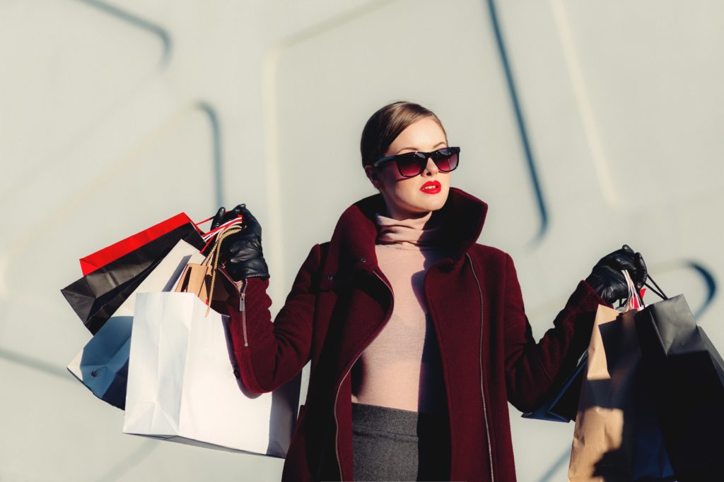 woman shopping in europe