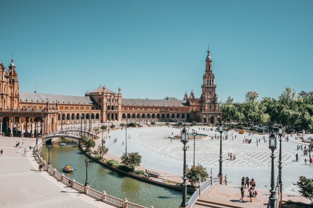 Seville Spain, big plaza 