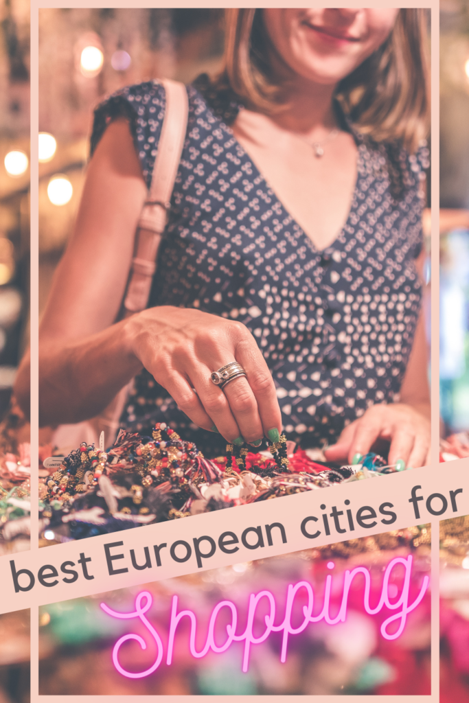 best cities in Europe for shopping pin