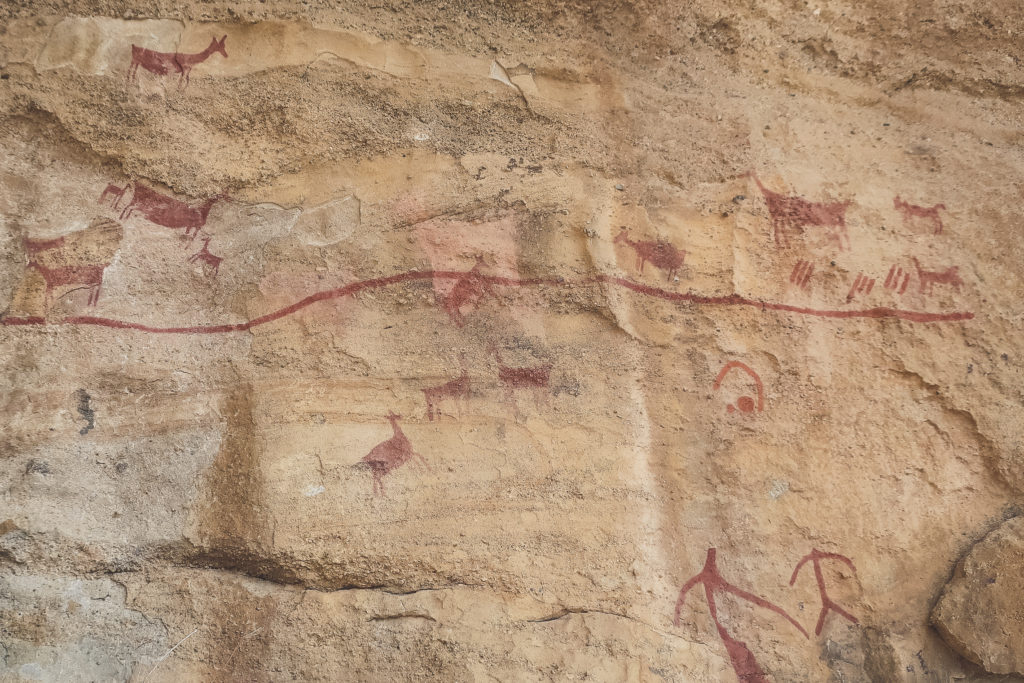 hunting map, painting inWalichu Caves 