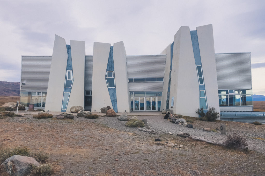 Glaciarium in El Calafate Argentina, modern white glacier-like 